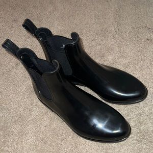 NEW SAM EDELMAN TINSLEY BLACK ANKLE RAIN BOOTS